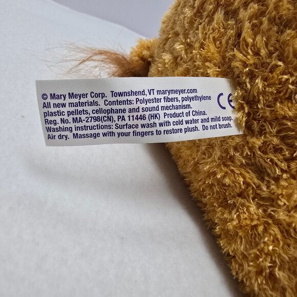 Mary Meyer Marcel Story Lion Plush 10" Snores Crinkle Feet Zipper Sticky Ears - Picture 9 of 16